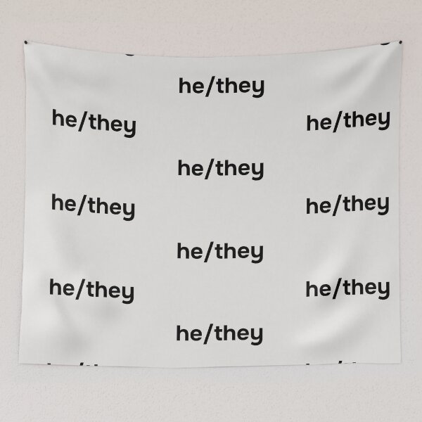 Item preview, He/them pronoun. Simple black lettering. designed and sold by helga-wigandt.