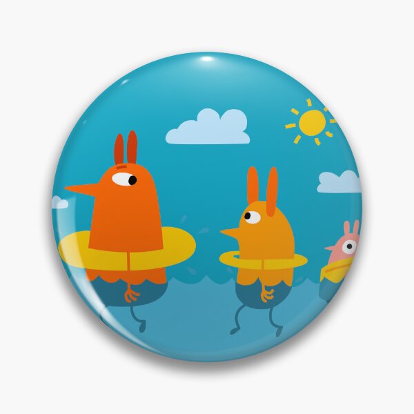 Item preview, Three rabbits looking like chickens swimming in the sea designed and sold by evellade.
