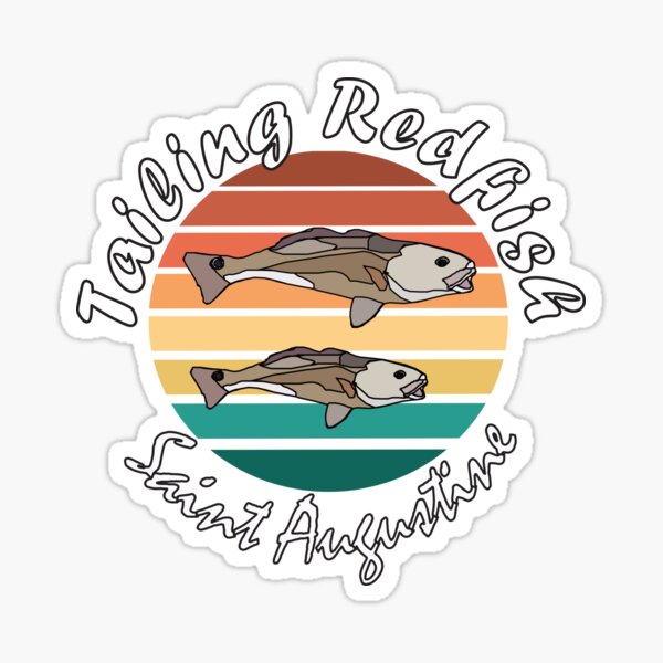 Vintage Sunset Tailing Redfish Sticker for Sale by RedFishyTee