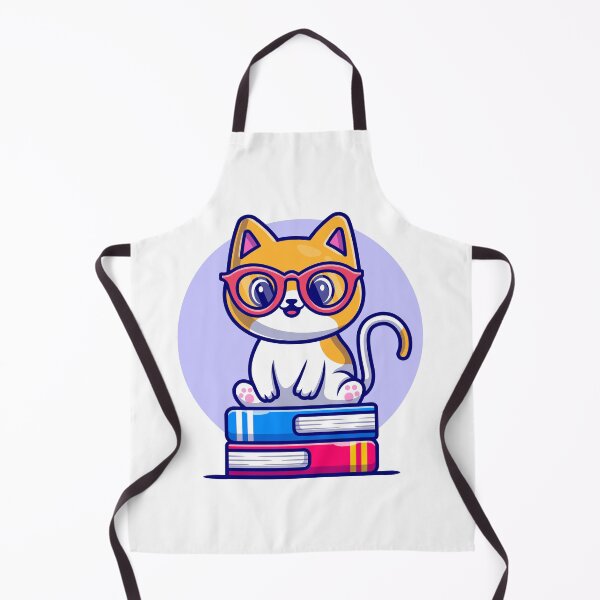 Item preview, Cute cat sitting on book stack cartoon designed and sold by MrAynh09.