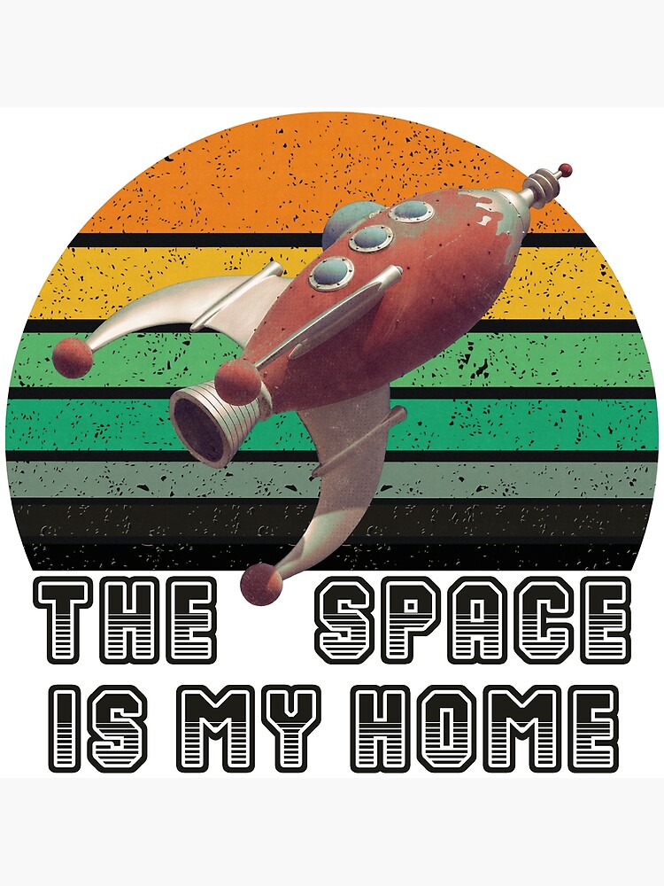 Discover The space is my town with a retro shuttle Premium Matte Vertical Poster