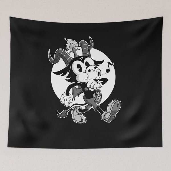 Item preview, Blackcraft Atheist Satan Baphomet goat Retro Cartoon Lucifer designed and sold by AlteregoShop.