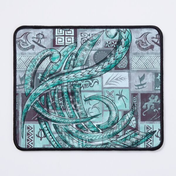 Item preview, Samoan Tapa Patchwork - Hawaiian Teal Ocean Tribal Overlay designed and sold by sunnthreads.