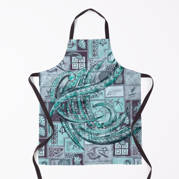 Item preview, Samoan Tapa Patchwork - Hawaiian Teal Ocean Tribal Overlay designed and sold by sunnthreads.