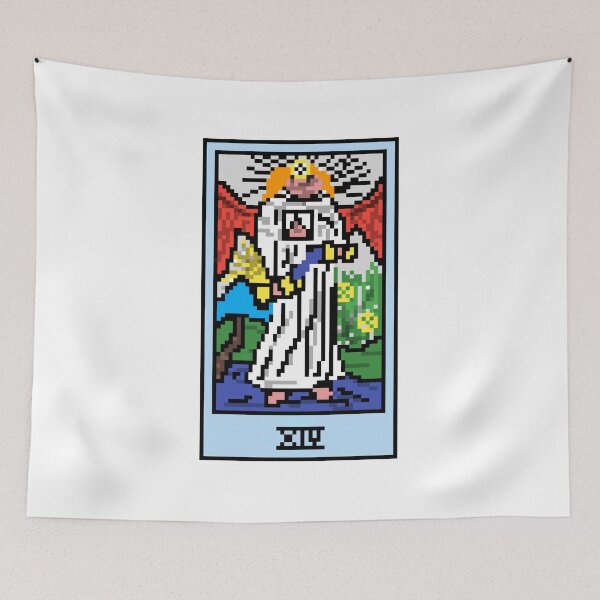 Item preview, Wait, is this pixel art tarot? White - Major Arcana 'Temperance' (Design for T-shirt, stickers and other accessories) designed and sold by Pixel Waite.