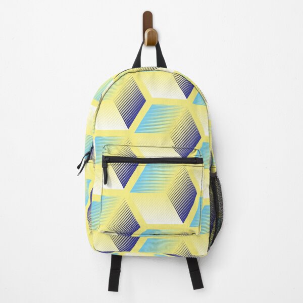 Item preview, Fantasy Blue Violet Yellow Hexagon Honeycomb 3D Pattern designed and sold by risingrocket.