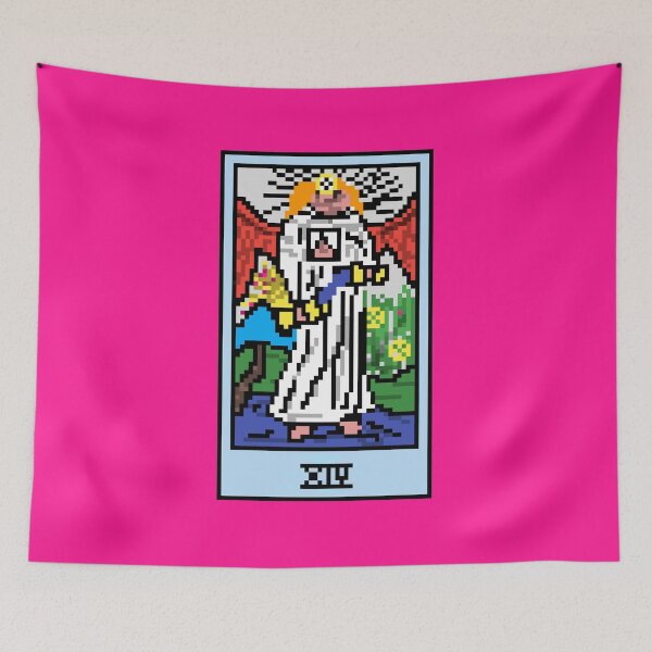 Item preview, Wait, is this pixel art tarot? Pink - Major Arcana 'Temperance' (Design for T-shirt, stickers and other accessories) designed and sold by Pixel Waite.