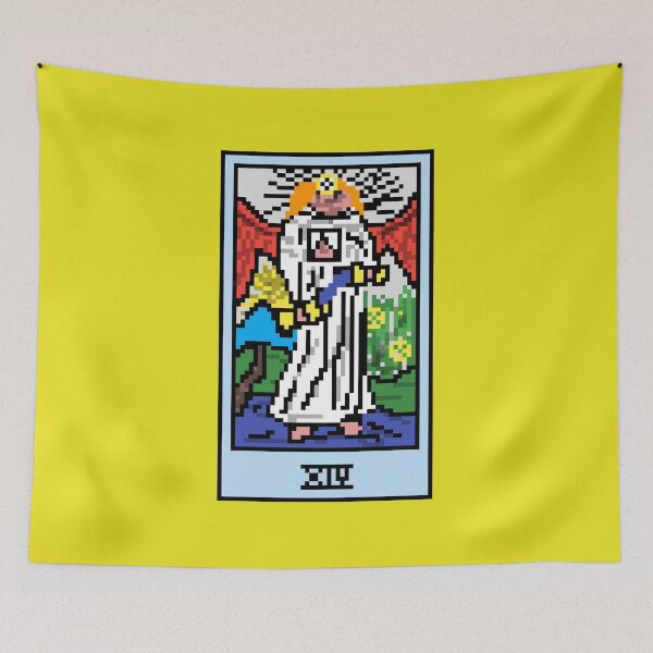 Item preview, Wait, is this pixel art tarot? Yellow - Major Arcana 'Temperance' (Design for T-shirt, stickers and other accessories) designed and sold by Pixel Waite.
