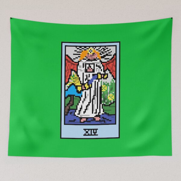 Item preview, Wait, is this pixel art tarot? Green - Major Arcana 'Temperance' (Design for T-shirt, stickers and other accessories) designed and sold by Pixel Waite.