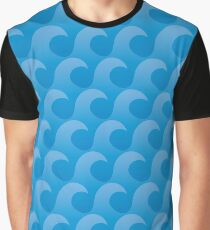 Blue Wave Surface Pattern - Ocean Waves Graphic T-Shirt