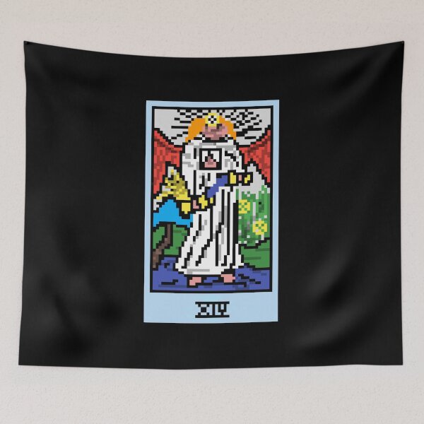 Item preview, Wait, is this pixel art tarot? Black - Major Arcana 'Temperance' (Design for T-shirt, stickers and other accessories) designed and sold by Pixel Waite.