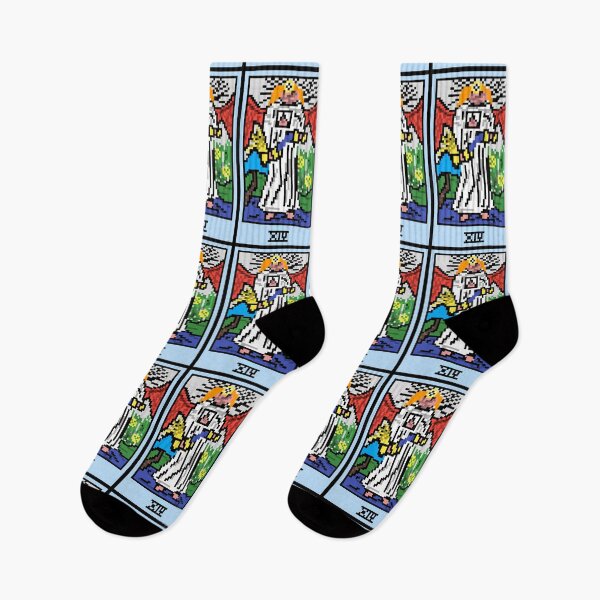Item preview, Wait, is this pixel art tarot? Black - Major Arcana 'Temperance' (Design for T-shirt, stickers and other accessories) designed and sold by Pixel Waite.