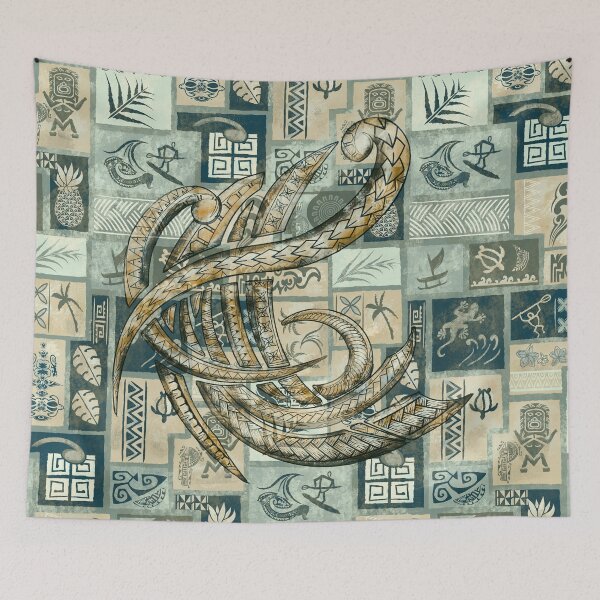 Item preview, Samoan Village Tapa Patchwork - Hawaiian Ancient Tribal Overlay  designed and sold by sunnthreads.