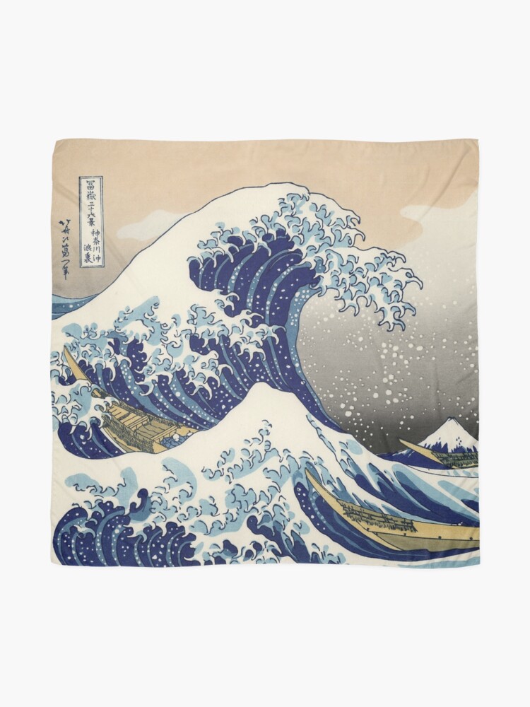 Thumbnail 2 of 3, Scarf, The Great Wave Off Kanagawa designed and sold by maryedenoa.