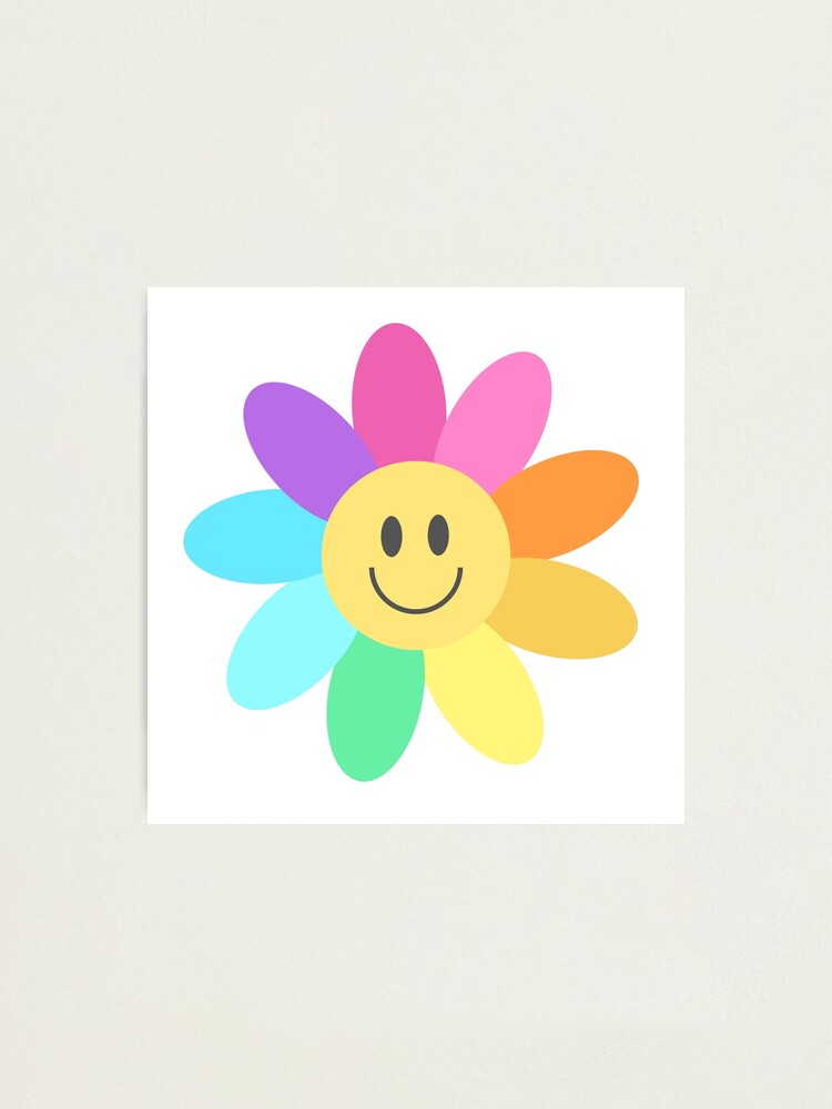 Rainbow Happy Face Flower