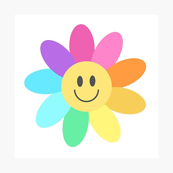 Rainbow Happy Face Flower