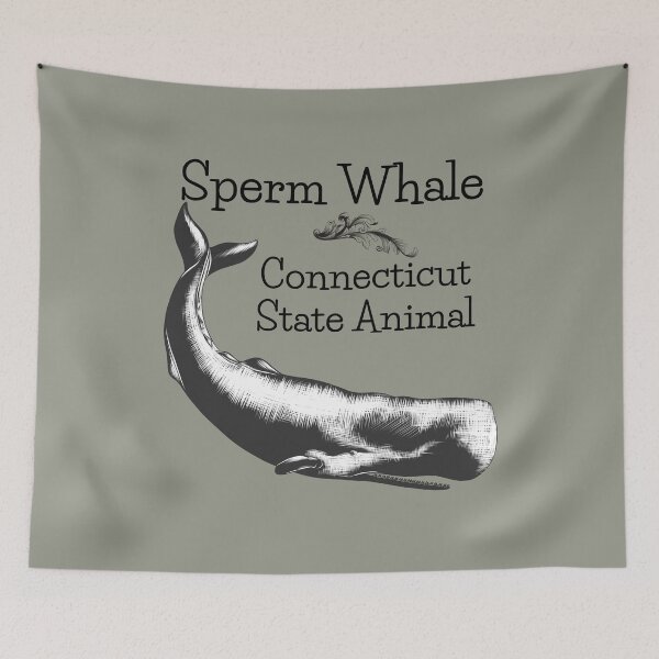 Item preview, Sperm Whale Connecticut State Animal Line Drawing Design designed and sold by EarthArtDesigns.