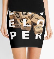 developer cubes white edition Mini Skirt