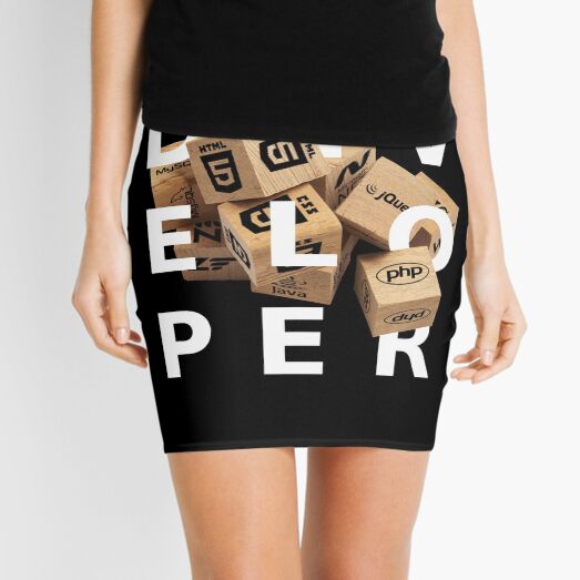 developer cubes white edition Mini Skirt