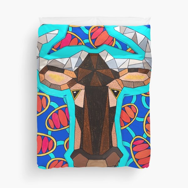Blue Wildebeest Duvet Cover