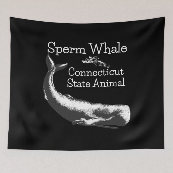Artikelvorschau, Pottwal Connecticut State Animal Line Drawing Design entworfen und verkauft von EarthArtDesigns.