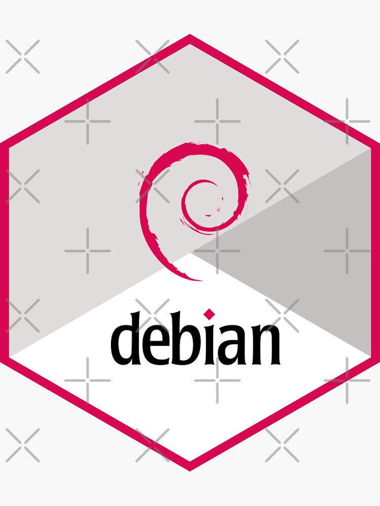 Thumbnail 3 of 3, Sticker, debian hexagonal designed and sold by yourgeekside.