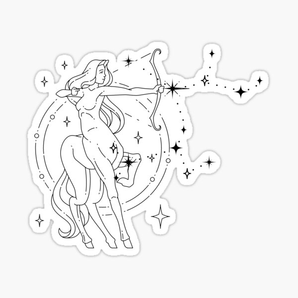 Sagittarius Celestial Zodiac Woman Sticker