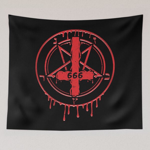 Item preview, Inverted Cross 666 Number of the Beast Satanic Symbol Pentagram Sigil of Baphomet designed and sold by Reign Of Darkness.