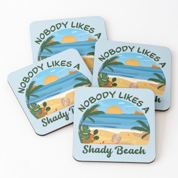 Item preview, Nobody likes a shady beach, dark text, beach funny ocean vacation, hawaiian palm trees, beach duty sunglasses, travelling lover designed and sold by SGS-.