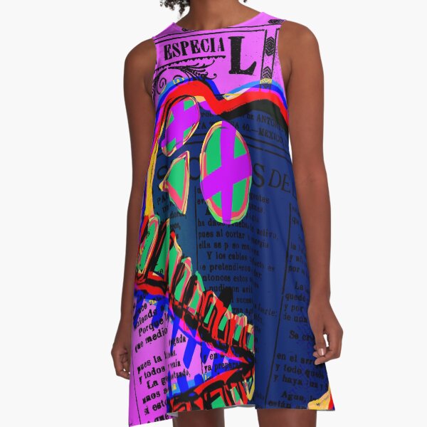 Muertos #4 - NFT Art on the Tezos Blockchain A-Line Dress
