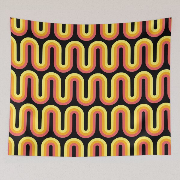 Item preview, Nostalgic Retro Pattern on Black designed and sold by meggydesigns.