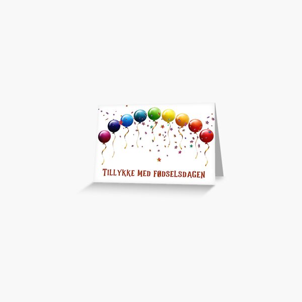 Item preview, Danish birthday card with balloons and Danish language  designed and sold by Pommallina.