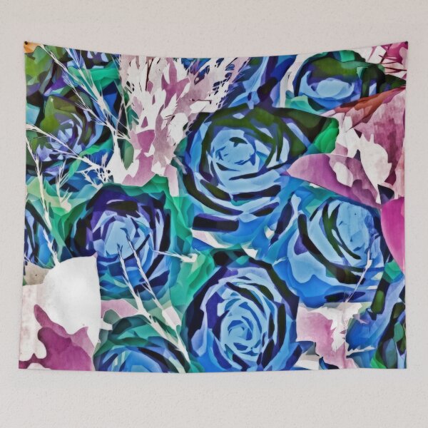 Item preview, Chunky Blue Roses with Pink designed and sold by TheSplitWindow.