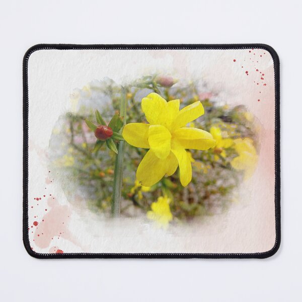 Item preview, Winter Jasmine Blossom Digital Watercolor original artwork designed and sold by paragonDesign28.
