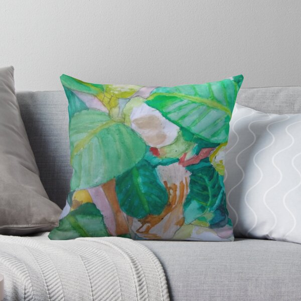 Abstract leaves Throw Pillow