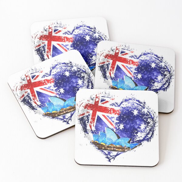 Aperçu de l'œuvre Splash Coeur Australie Drapeau Sydney créée et vendue par Jolly-Yosei.