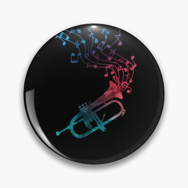 Item preview, Flugelhorn With Music Notes designed and sold by Primroaddesigns.