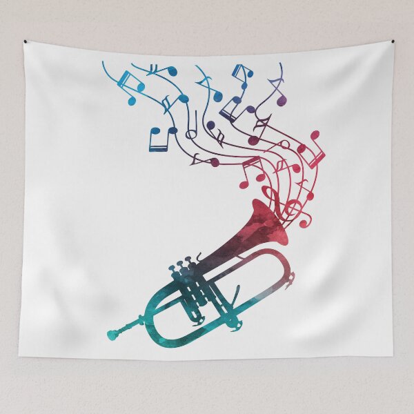 Item preview, Flugelhorn With Music Notes designed and sold by Primroaddesigns.