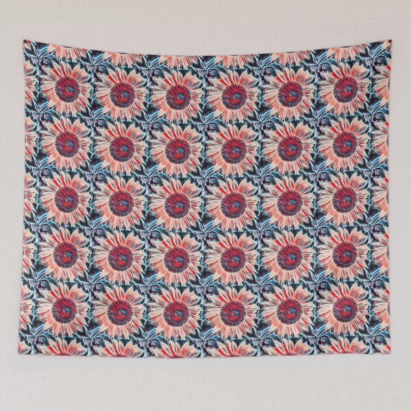 Item preview, Red Sunflower Flower Pattern designed and sold by MarieClaude1954.