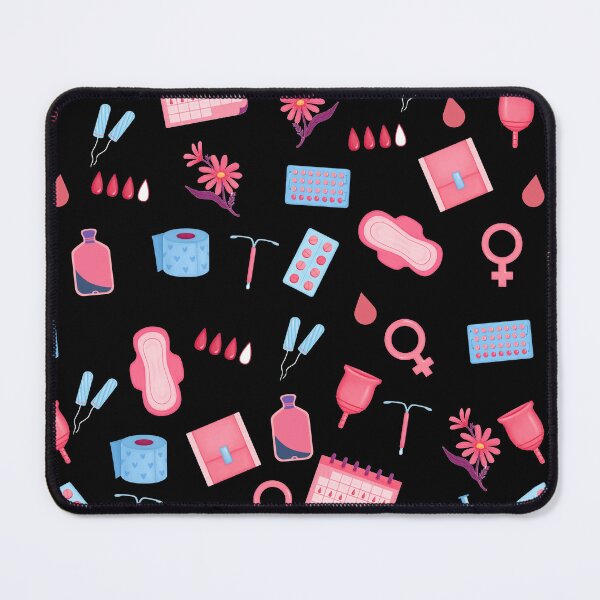Item preview, Menstruation seamless pattern on black designed and sold by Lady-Frost.