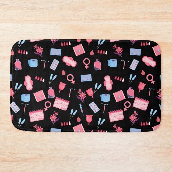 Item preview, Menstruation seamless pattern on black designed and sold by Lady-Frost.