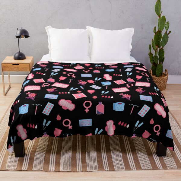 Item preview, Menstruation seamless pattern on black designed and sold by Lady-Frost.