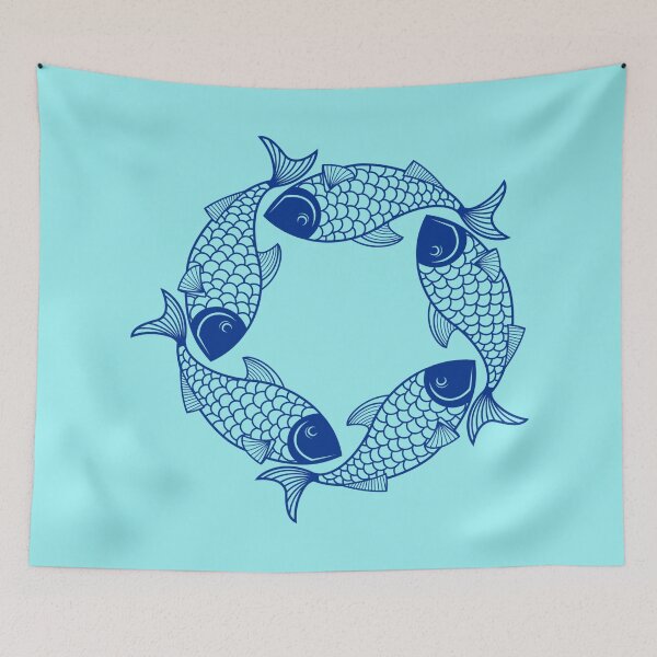 Item preview, Blue Fish Mandala designed and sold by MyTshirtArt.
