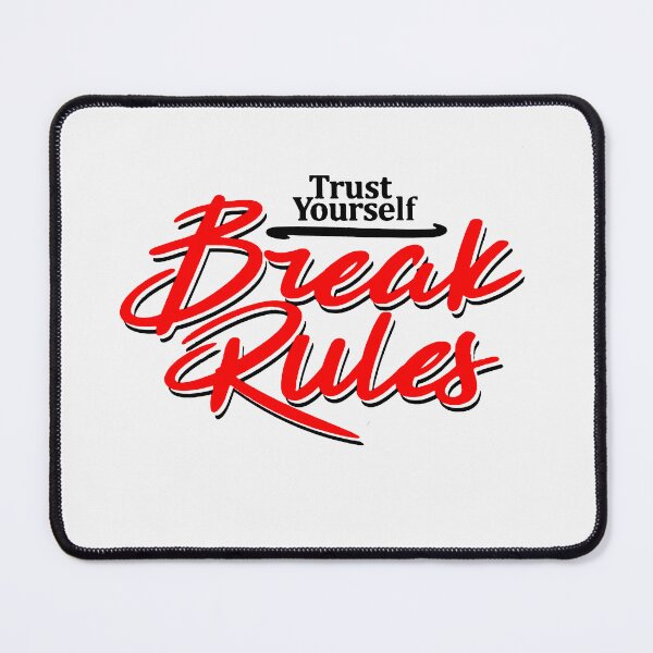 Item preview, Trust Yourself Break Rules Typography Quote Black & Red designed and sold by WearWolfDesigns.