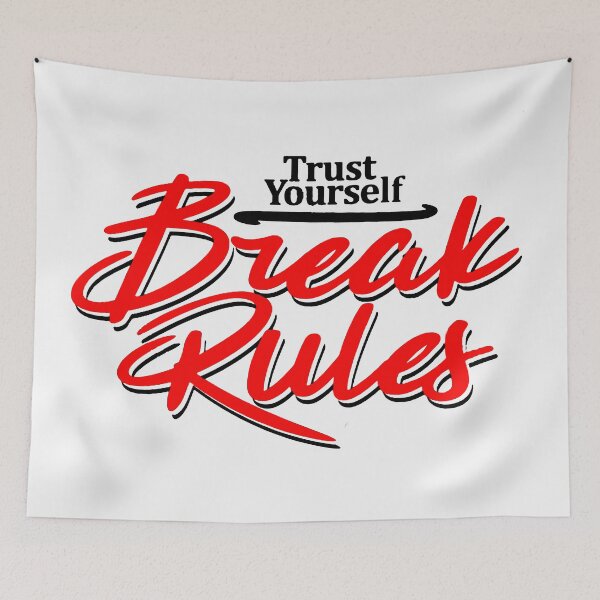 Item preview, Trust Yourself Break Rules Typography Quote Black & Red designed and sold by WearWolfDesigns.
