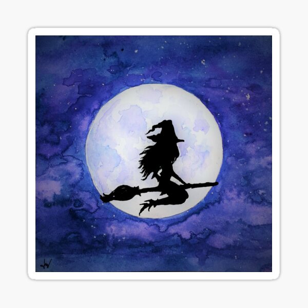 Witch on a Broomstick Sticker