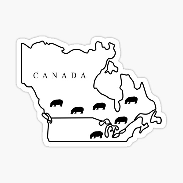"House Hippo Map" Sticker by pixellucyart Redbubble