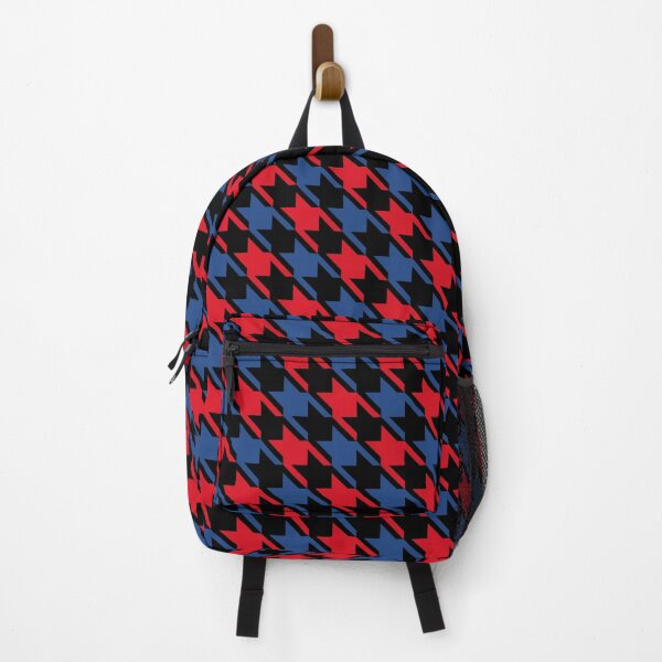 Item preview, Red Black and Blue Colors Houndstooth Pattern designed and sold by TMBTM.