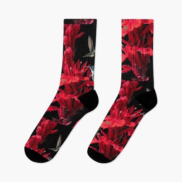 Item preview, Lovely Colorful Hummingbirds Sipping Red Cardinal Flowers Design designed and sold by EarthArtDesigns.