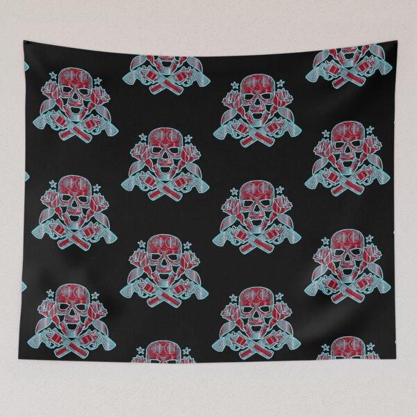 Item preview, Skull And Cross Bones With Guns designed and sold by WoodburyLake.